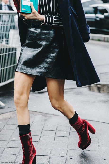 PFW-Paris_Fashion_Week_Fall_2016-Street_Style-Collage_Vintage-Miu_Miu-STRIPED_SHIRT-Velvet_boots-2