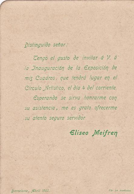 ¿ARTE EFÍMERO O, QUIZÁ, NO TANTO? APUNTES ORIGINALES DE MEIFRÉN EN TARJETAS E INVITACIONES.