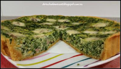 Quiche de espinacas y bacon con queso azul Quiche de espinacas y bacon con queso azul