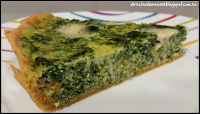 Quiche de espinacas y bacon con queso azul Quiche de espinacas y bacon con queso azul