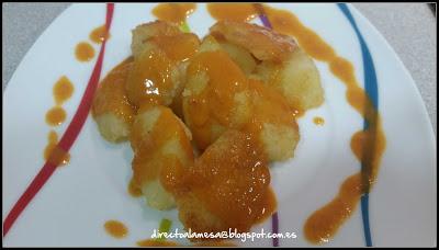 Patatas con salsa brava a la madrileña Patatas con salsa brava a la madrileña