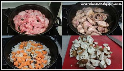 Conejo guisado con Portobello Conejo guisado con Portobello