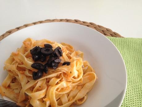 mi receta: tallarines de bacalao y olivas negras mi receta: tallarines de bacalao y olivas negras