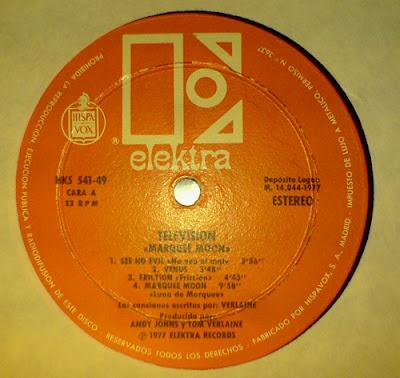 Television -Marquee moon Lp 1977 Television -Marquee moon Lp 1977