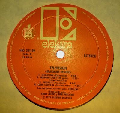 Television -Marquee moon Lp 1977 Television -Marquee moon Lp 1977
