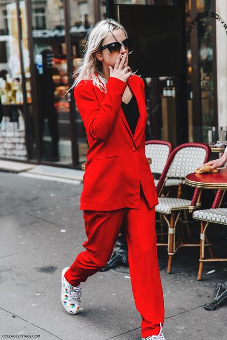 PFW-Paris_Fashion_Week_Fall_2016-Street_Style-Collage_Vintage-Stella_McCartney-Red_Tuxedo-