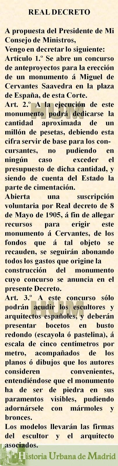 Historia de un fiasco. El monumento a Cervantes. Concurso de anteproyectos. Madrid, 1915