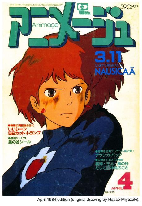 Ilustraciones originales de 'Nausicaä' para la revista Animage y portadas del manga
