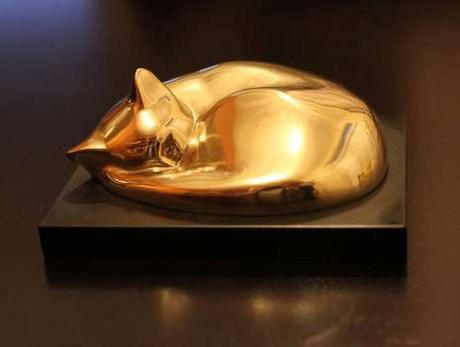 El gato Tookey, William y Marguerite Zorach Gato durmiendo (Bronce)