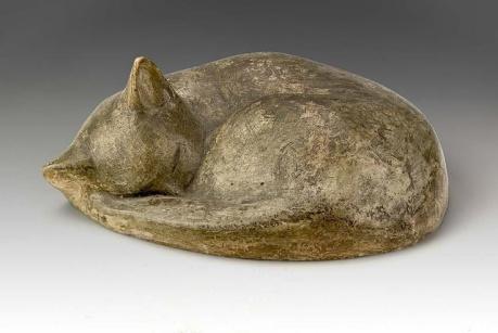 El gato Tookey, William y Marguerite Zorach Gato durmiendo (Madera,1955)