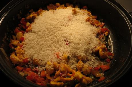 Arroz con verduras y pollo