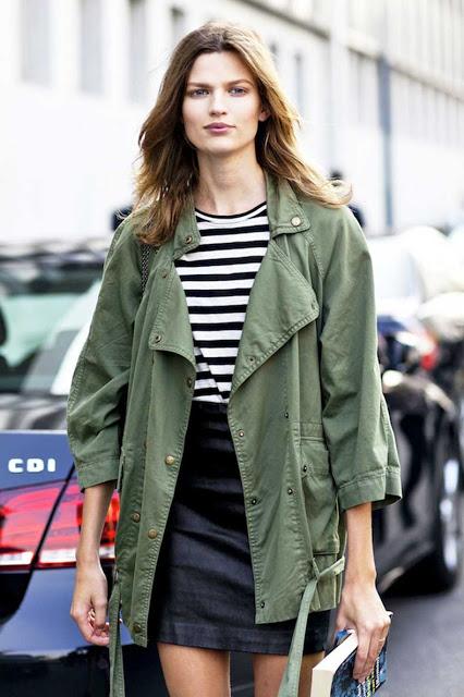 STREET STYLE INSPIRATION; ARMY GREEN JACKET.-