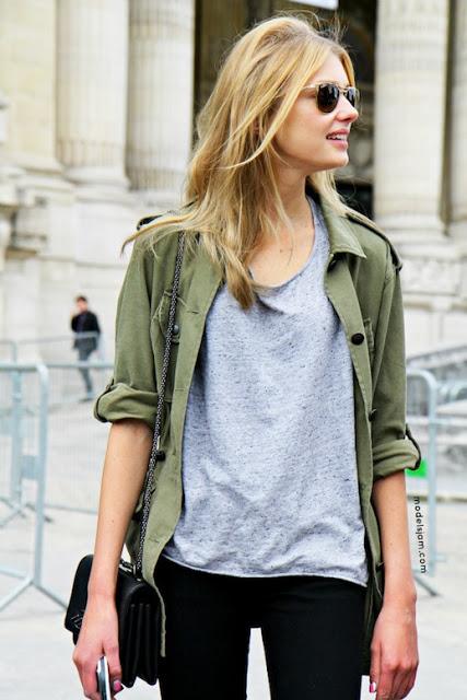 STREET STYLE INSPIRATION; ARMY GREEN JACKET.-