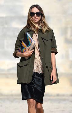 STREET STYLE INSPIRATION; ARMY GREEN JACKET.-