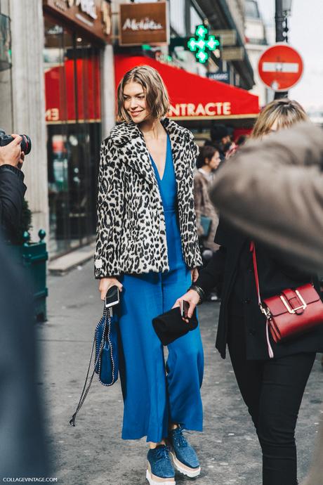 PFW-Paris_Fashion_Week_Fall_2016-Street_Style-Collage_Vintage-Stella_McCartney-Jumpsuit-Leopard_Fur_Coat-MOdel-1