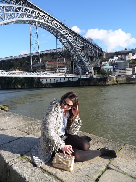 Wool coat & leather Wool coat & leather