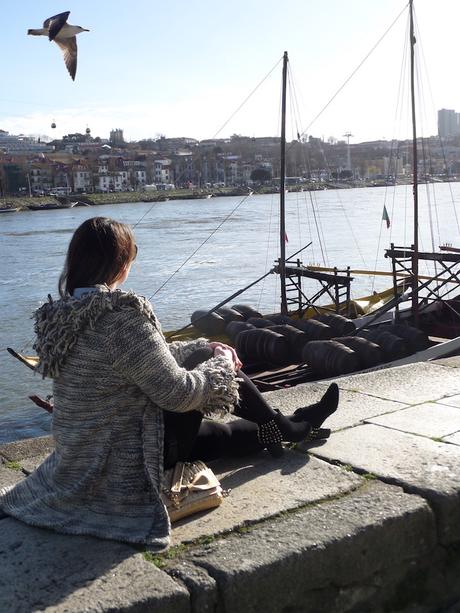 Wool coat & leather Wool coat & leather