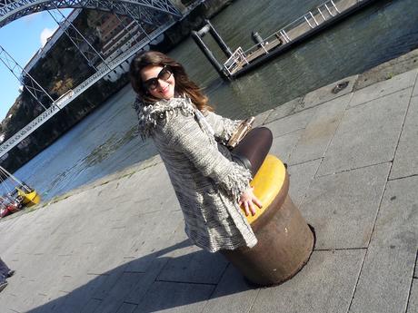 Wool coat & leather Wool coat & leather