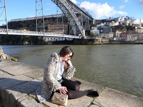 Wool coat & leather Wool coat & leather