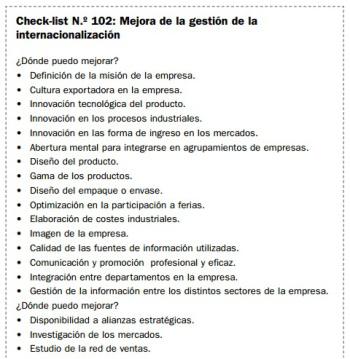 10 razones por las que Ingeniería de la Exportación es mi libro de cabecera check list