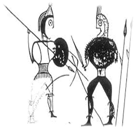 Los celtas en la Península Ibérica Guerreros combatiendo, duelo celtíbero que muestra la importancia de la guerra para este pueblo.