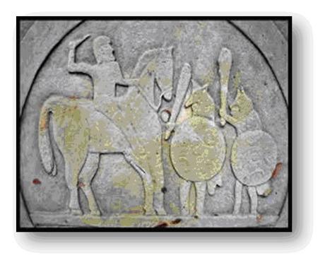 Los celtas en la Península Ibérica Estelas de Zurita, Burgos, de la época de Pelayo, que muestra pervivencia del entierro cántabro prerromano.