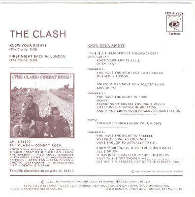 The Clash -Know your rights 7 The Clash -Know your rights 7