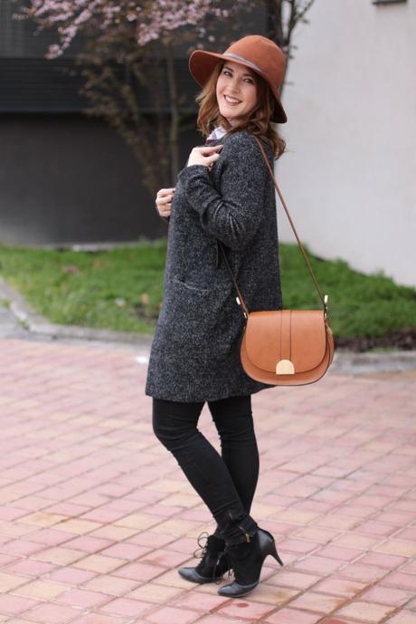 look con sombrero abrigo de zara