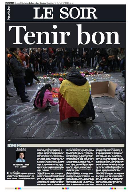 Bélgica: Un minuto de silencio en la redacción de Le Soir y la breve historia de una portada LE SOIR