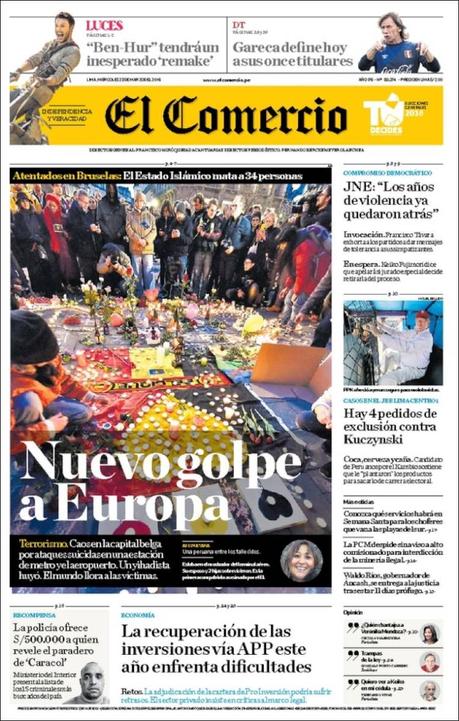 Tragedia en Bruselas: Las portadas del horror y el dolor Tragedia en Bruselas: Las portadas del horror y el dolor