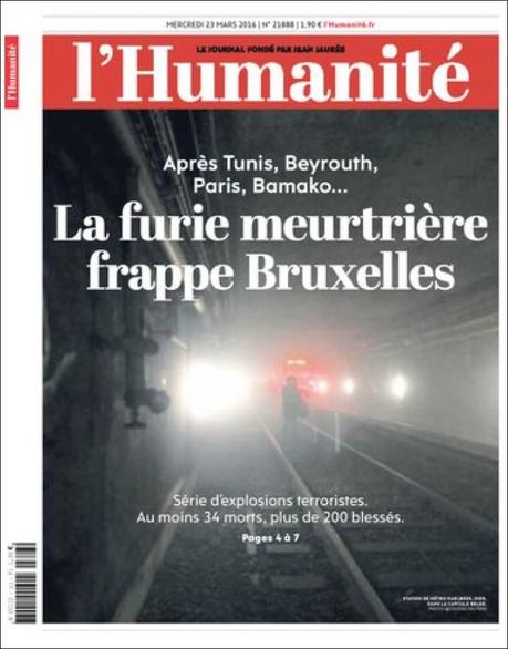 Tragedia en Bruselas: Las portadas del horror y el dolor Tragedia en Bruselas: Las portadas del horror y el dolor