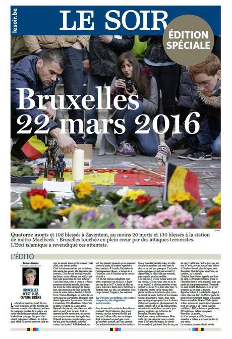 Tragedia en Bruselas: Las portadas del horror y el dolor LE SOIR