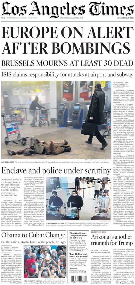 Tragedia en Bruselas: Las portadas del horror y el dolor Tragedia en Bruselas: Las portadas del horror y el dolor
