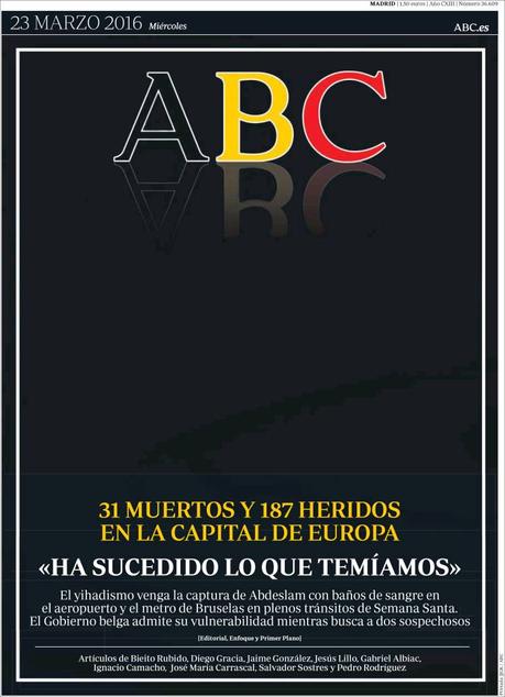 Tragedia en Bruselas: Las portadas del horror y el dolor Tragedia en Bruselas: Las portadas del horror y el dolor