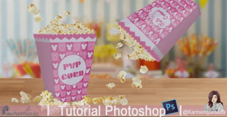 Como hacer caja de palomitas con Photoshop Como hacer caja de palomitas con Photoshop