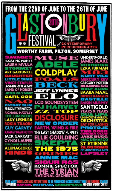 [Noticia] Cartel del Glastonbury Festival 2016