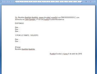 Instancia de carácter general Instancia de carácter general