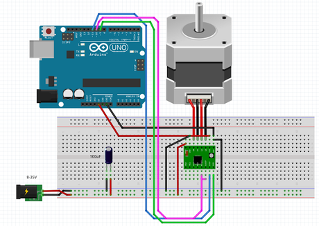 Arduino Tutorial 21. Control de un motor paso a paso por medio de un pololu A4988