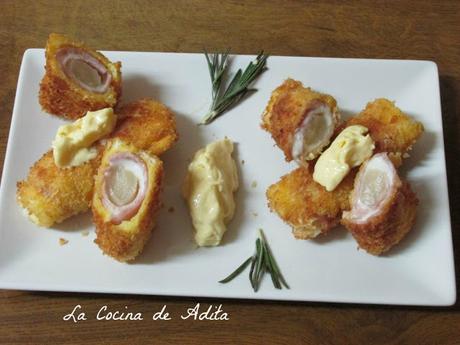 Flamenquines de espárragos Flamenquines de espárragos