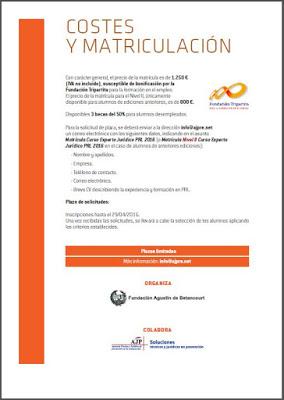 Interesante Posgrado de Especialización Jurídica para Técnicos y Gestores de PRL. Interesante Posgrado de Especialización Jurídica para Técnicos y Gestores de PRL.