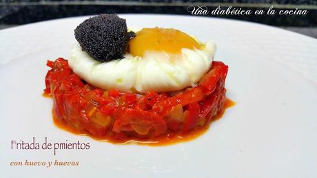 Fritada de pimientos con huevo y huevas