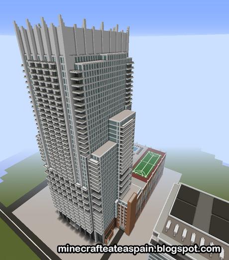 Réplica Minecraft: Rascacielos The Vue, Charlotte, Carolina del Norte, Estados Unidos. Réplica Minecraft: Rascacielos The Vue, Charlotte, Carolina del Norte, Estados Unidos.