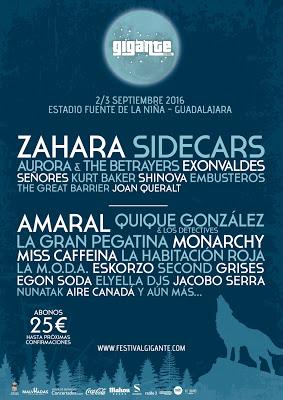 Festival Gigante 2016: Zahara, Sidecars, Aurora  & The Betrayers, Exsonvaldes, Señores, Kurt Baker...