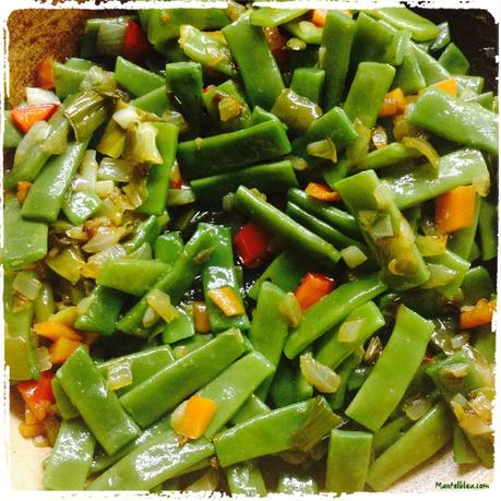 Vainas con sofrito de verduras Vainas con sofrito de verduras Elaboración 3