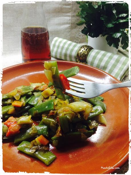 Vainas con sofrito de verduras Vainas con sofrito de verduras 4