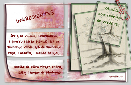 Vainas con sofrito de verduras Vainas con sofrito de verduras Etiqueta