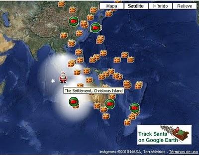 Sigue otra vez el recorrido de Santa Claus, con Google Earth