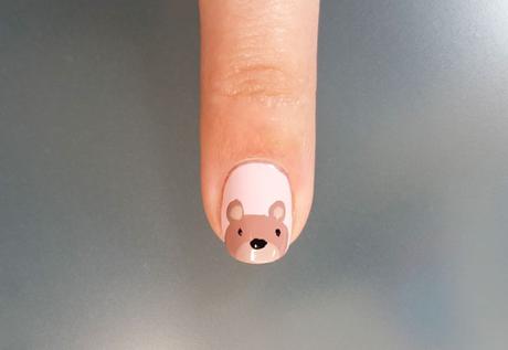 uñas decoradas con oso paso a paso