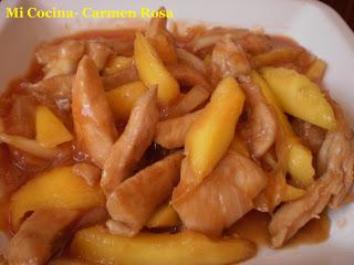 POLLO AGRIDULCE CON MANGO DE LA AXARQUIA MALAGUEÑA POLLO AGRIDULCE CON MANGO DE LA AXARQUIA MALAGUEÑA