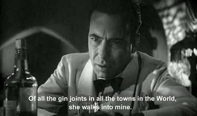 of all the gin joints in all the towns in all the world she walks into mine casablanca rick blaine humphrey bogart bogey